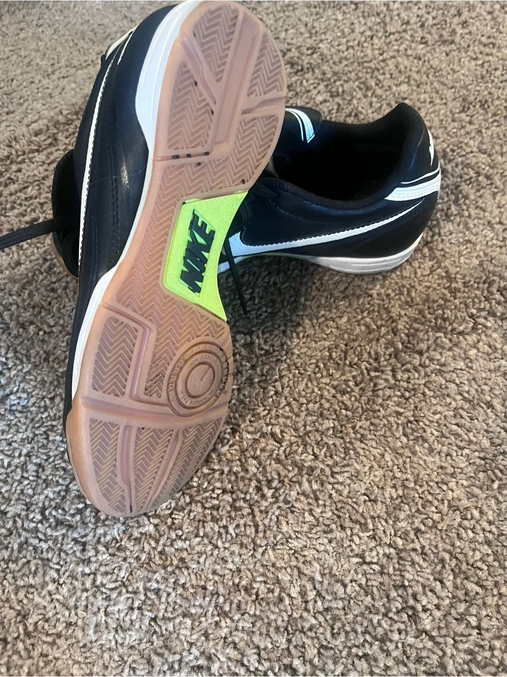 Nike Tiempo Natural III IC Mens Black&White Indoor Soccer Shoes Cleats Sz 6.5